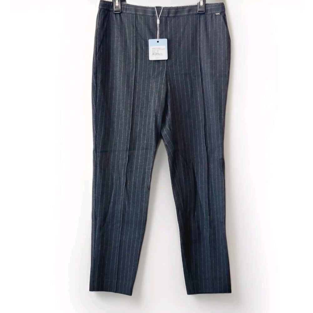 ST John Sport Pants Womens Sz M Gray Melange Stretch MSRP $395